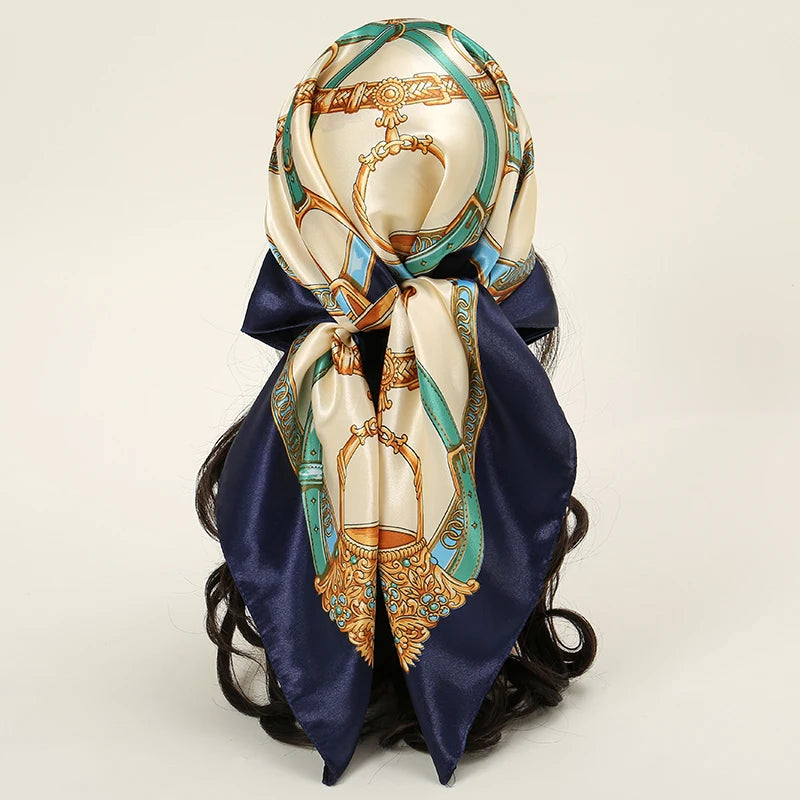 Elegant Satin Square Scarf