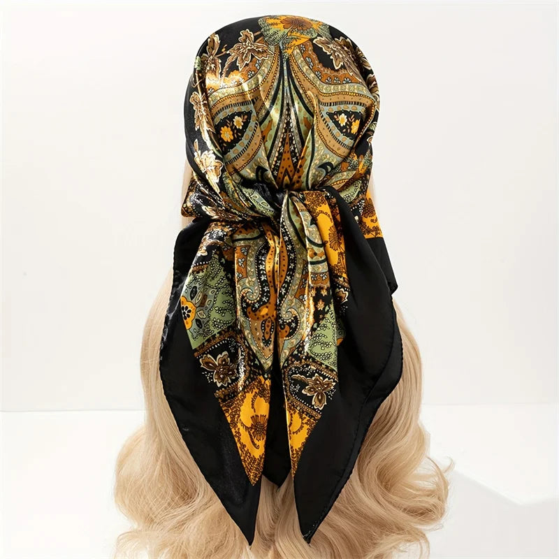 Elegant Satin Square Scarf