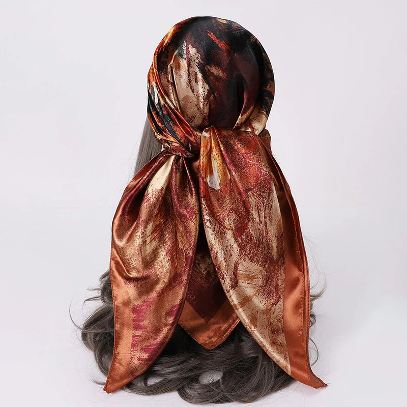 Elegant Satin Square Scarf