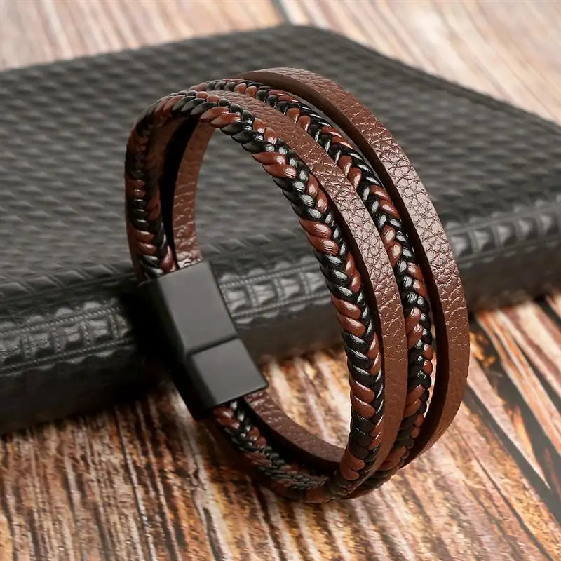 Men’s Multi-Layer Leather Bracelet