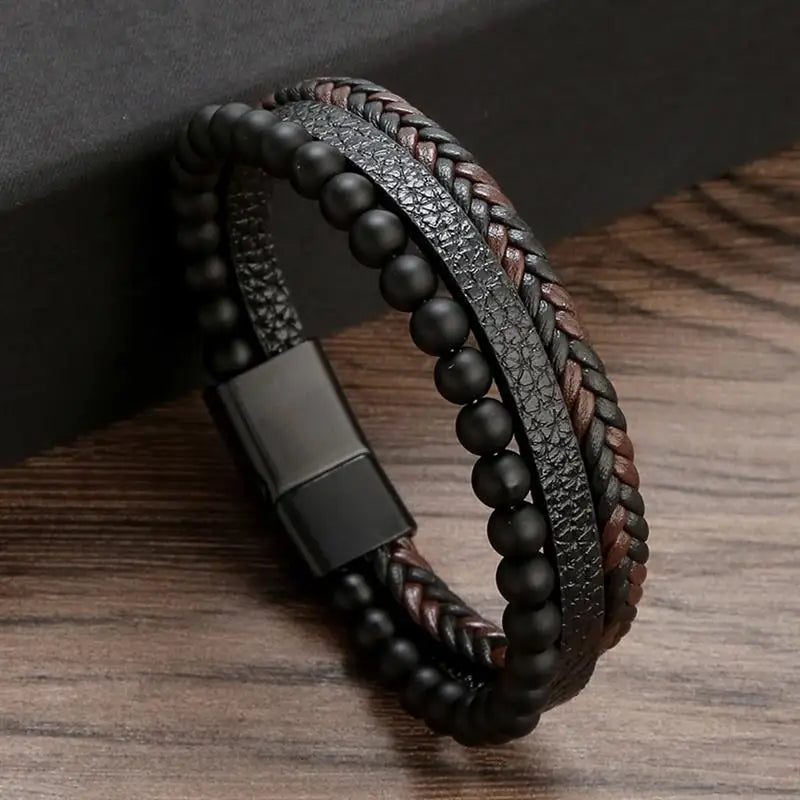 Men’s Multi-Layer Leather Bracelet