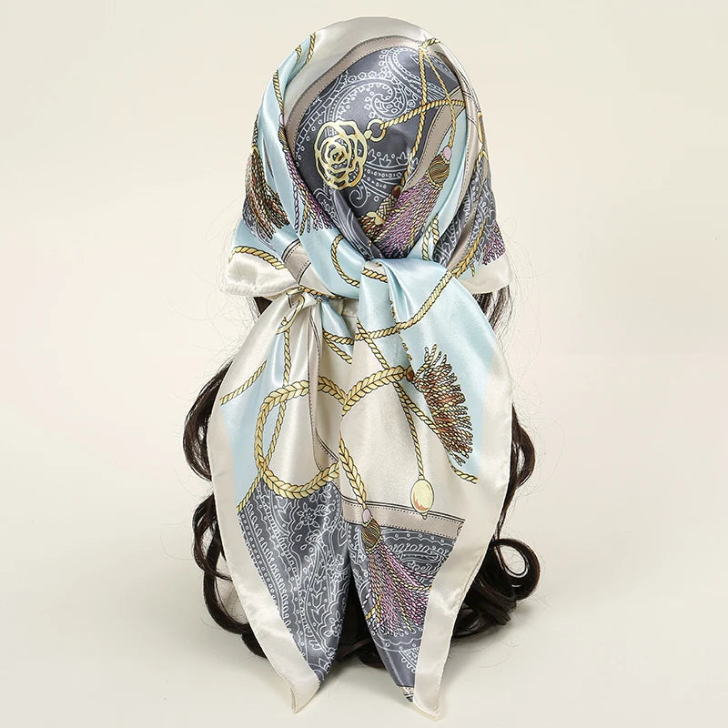 Elegant Satin Square Scarf