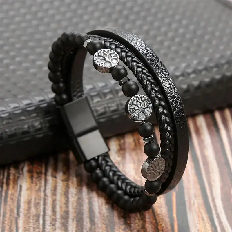 Men’s Multi-Layer Leather Bracelet