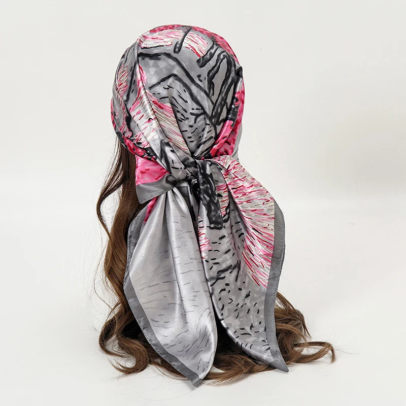 Elegant Satin Square Scarf