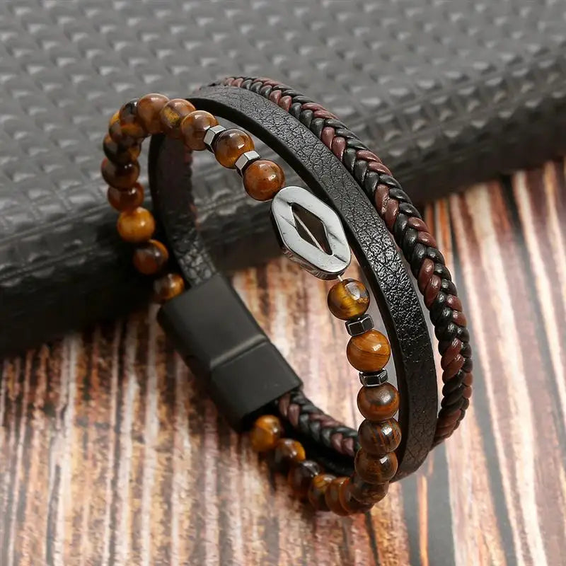 Men’s Multi-Layer Leather Bracelet