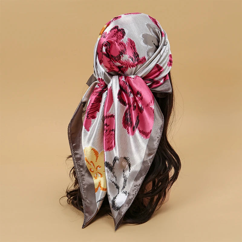 Elegant Satin Square Scarf