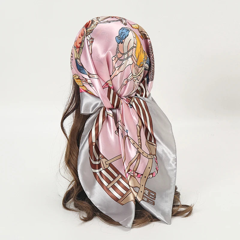 Elegant Satin Square Scarf