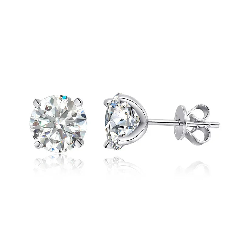 Moissanite Stud Earrings – Rose Gold 925 Silver