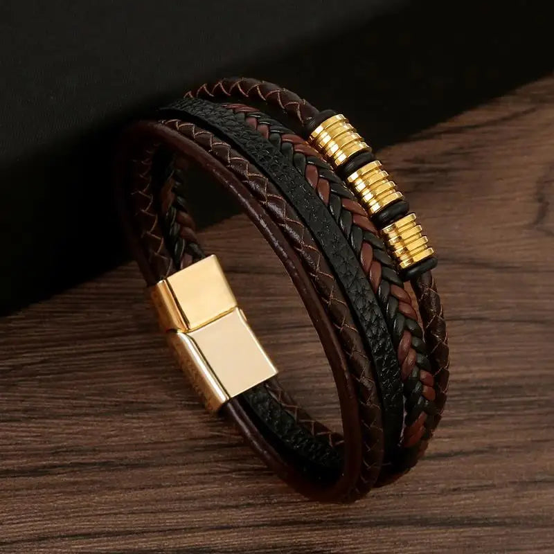 Men’s Multi-Layer Leather Bracelet