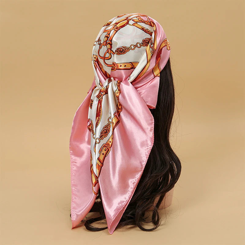 Elegant Satin Square Scarf