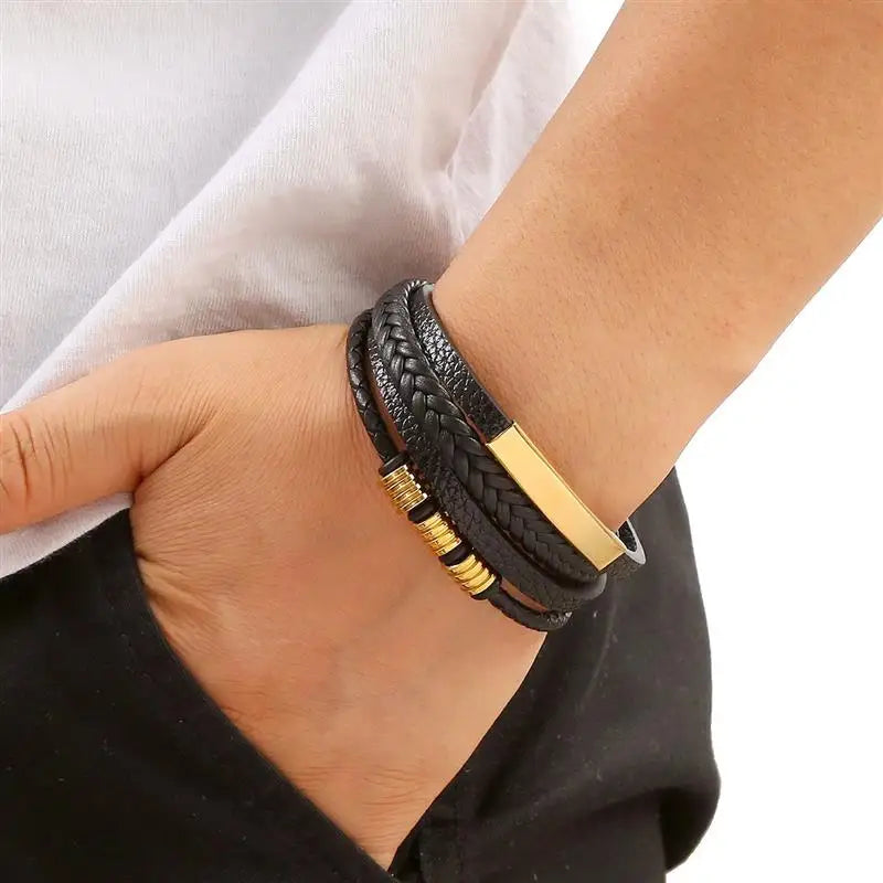 Men’s Multi-Layer Leather Bracelet