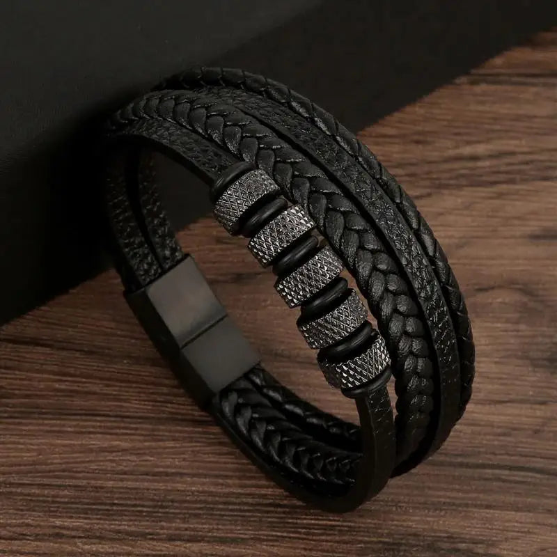 Men’s Multi-Layer Leather Bracelet