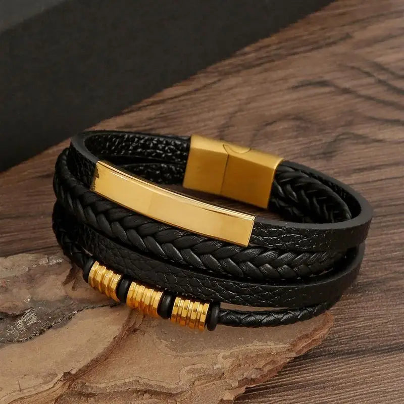 Men’s Multi-Layer Leather Bracelet