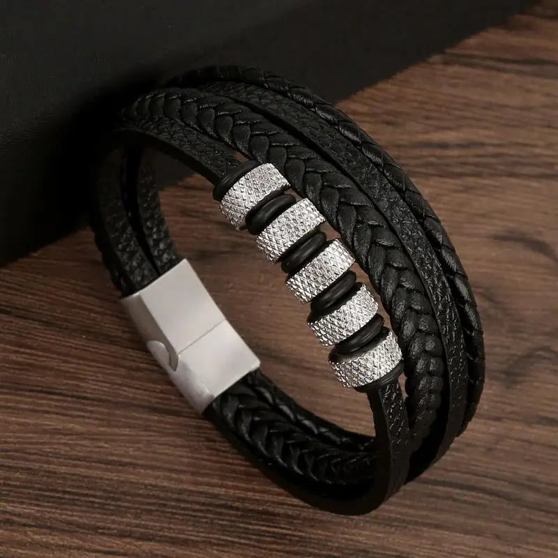 Men’s Multi-Layer Leather Bracelet