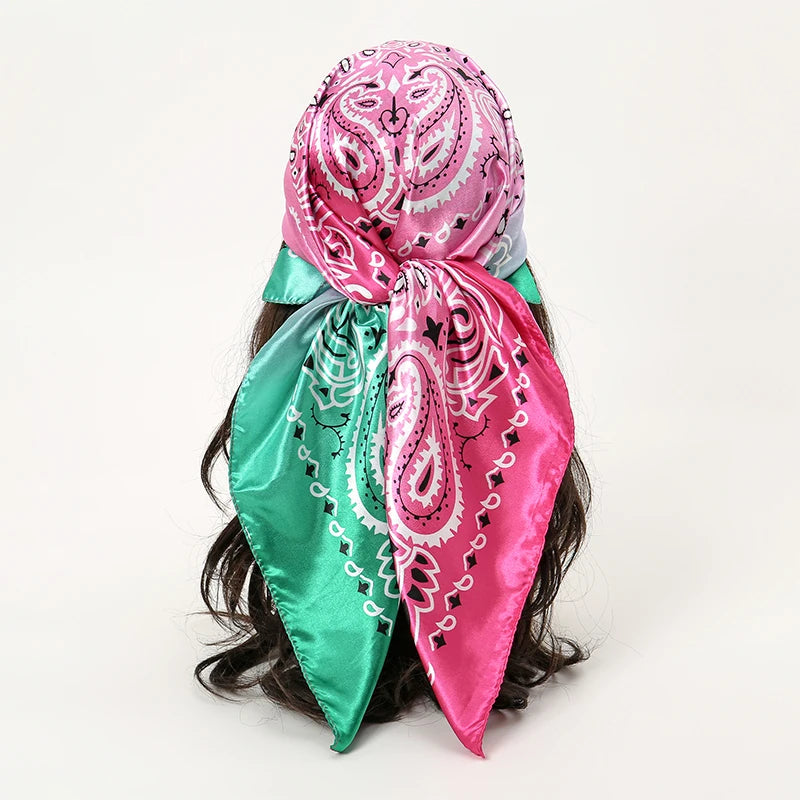 Elegant Satin Square Scarf