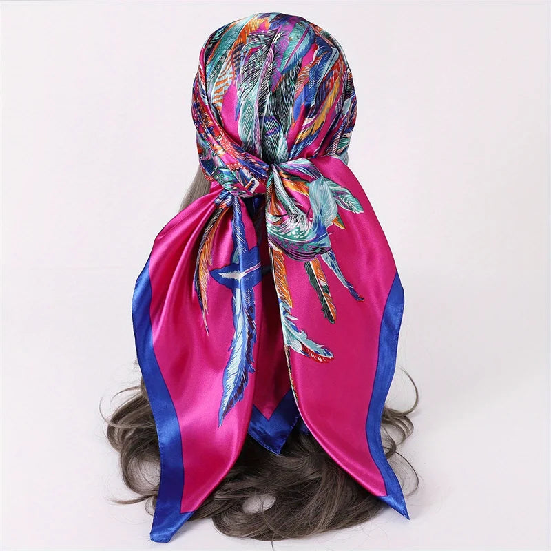 Elegant Satin Square Scarf