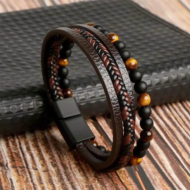 Men’s Multi-Layer Leather Bracelet