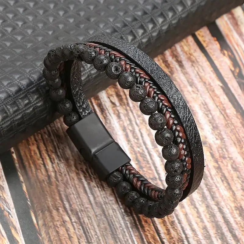 Men’s Multi-Layer Leather Bracelet