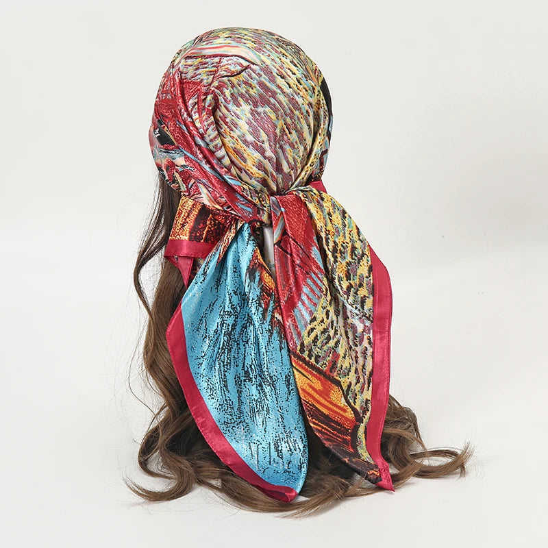 Elegant Satin Square Scarf