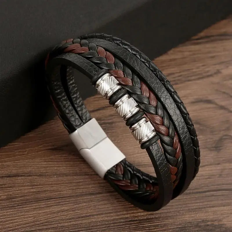 Men’s Multi-Layer Leather Bracelet