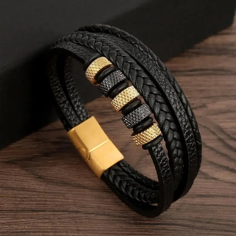 Men’s Multi-Layer Leather Bracelet