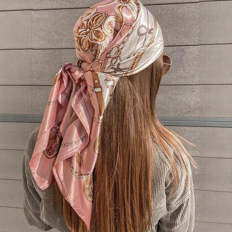 Elegant Satin Square Scarf