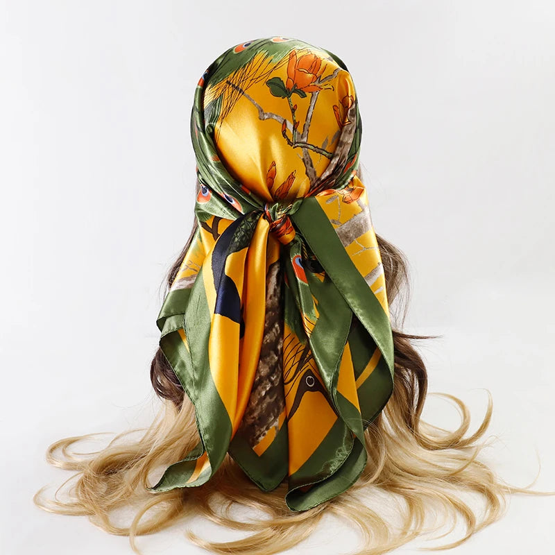 Elegant Satin Square Scarf