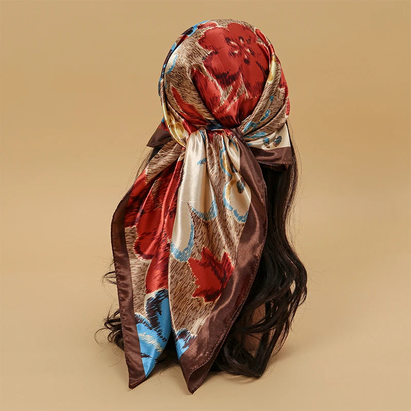 Elegant Satin Square Scarf