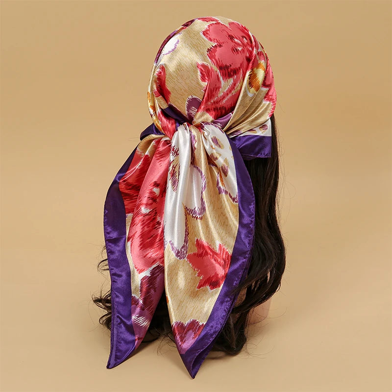 Elegant Satin Square Scarf