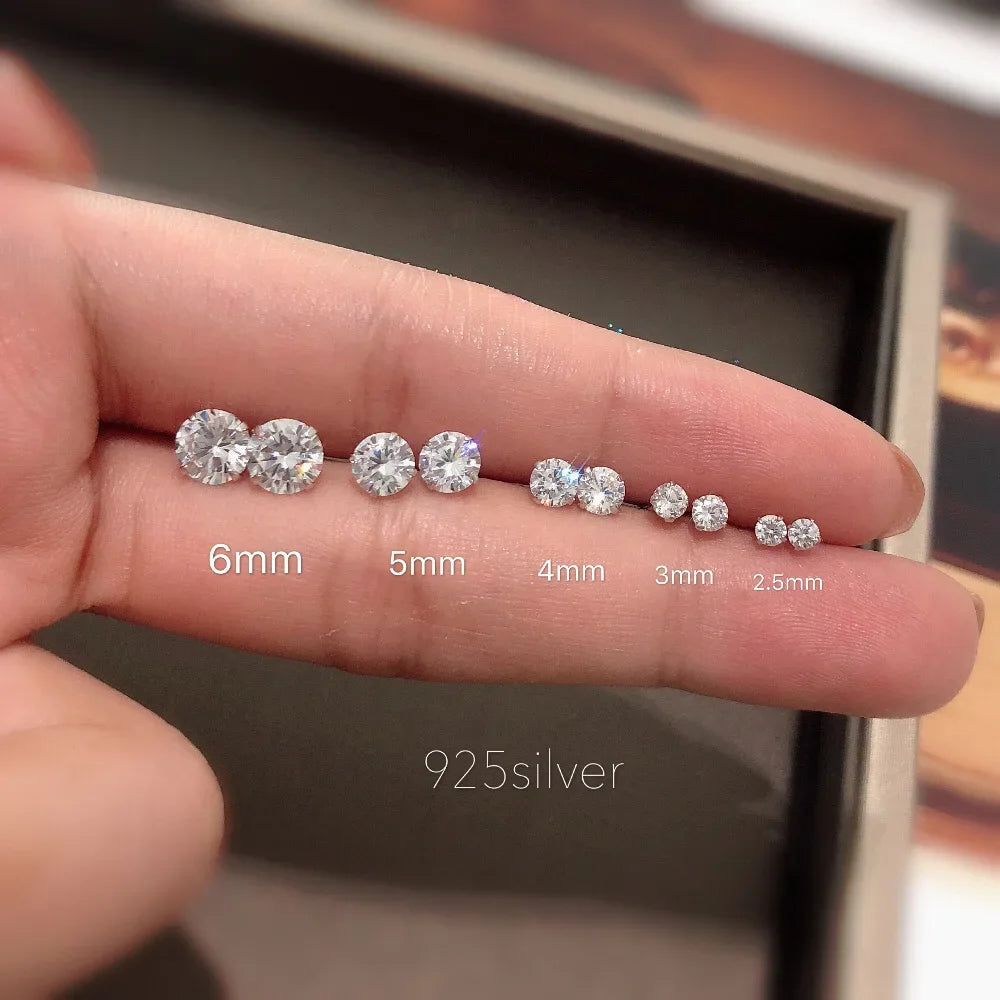 Crystal CZ Stud Earrings – 925 Sterling Silver