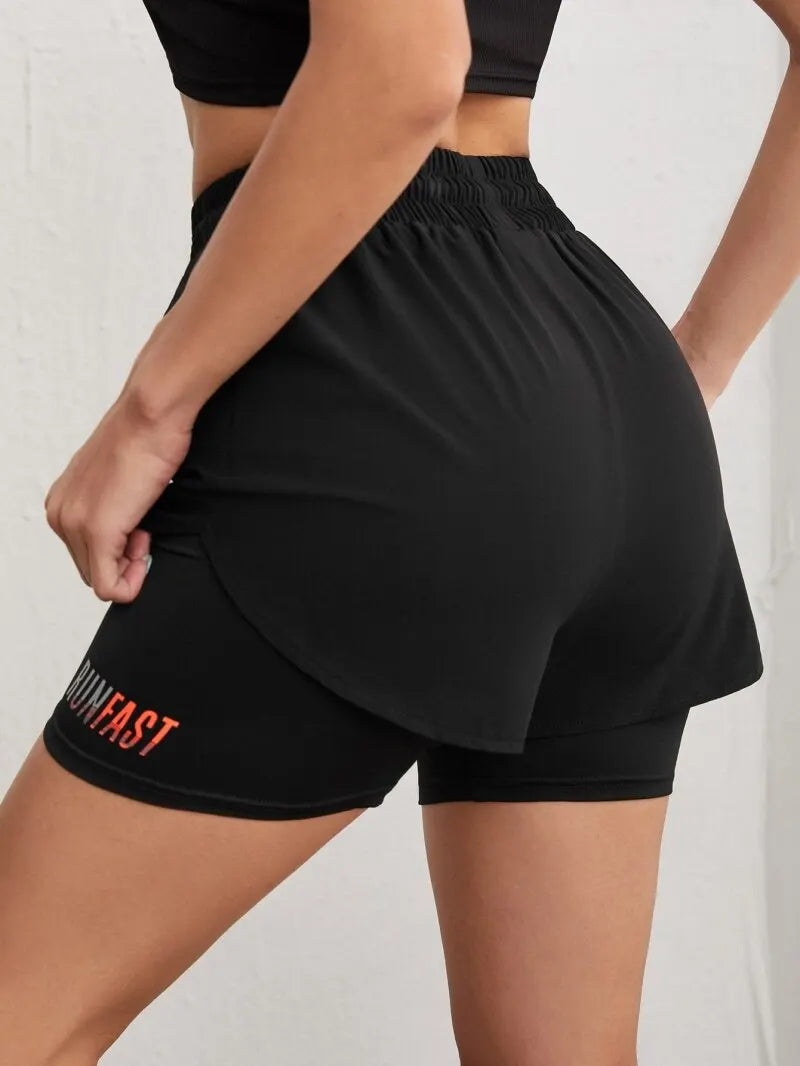 Women’s High-Rise Yoga Shorts (2-in-1 Design)