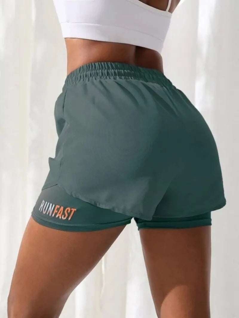 Women’s High-Rise Yoga Shorts (2-in-1 Design)