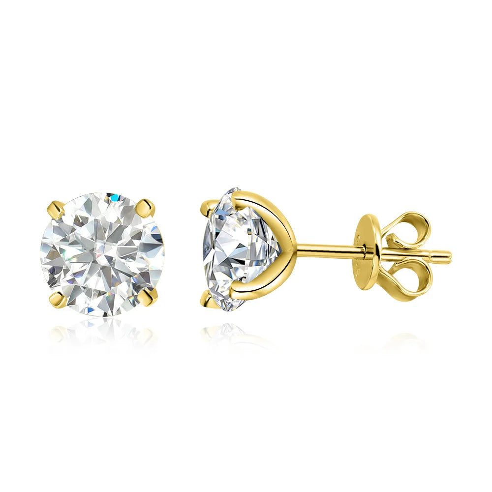 Moissanite Stud Earrings – Rose Gold 925 Silver
