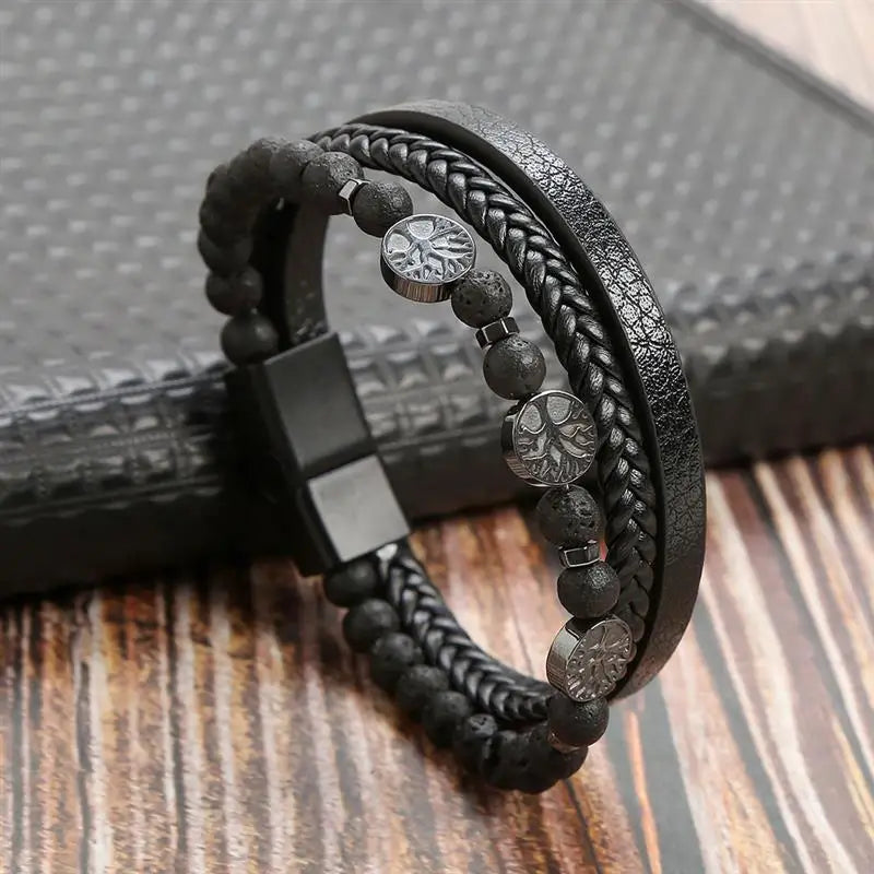 Men’s Multi-Layer Leather Bracelet