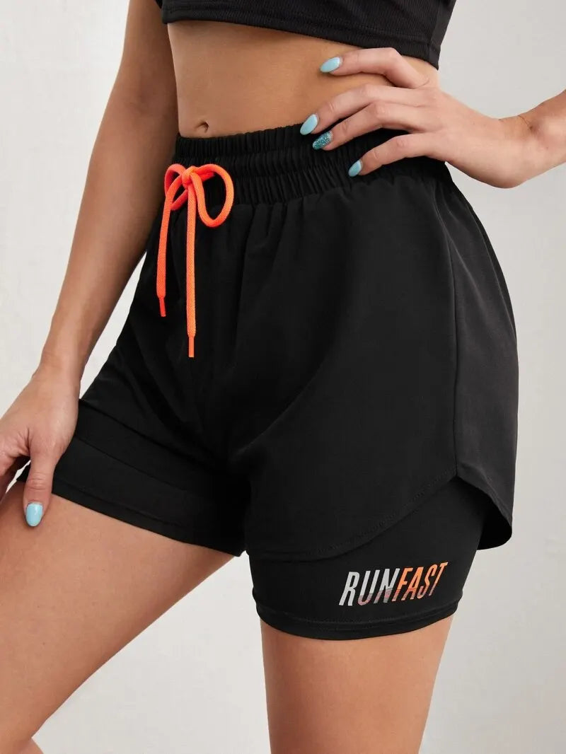 Women’s High-Rise Yoga Shorts (2-in-1 Design)