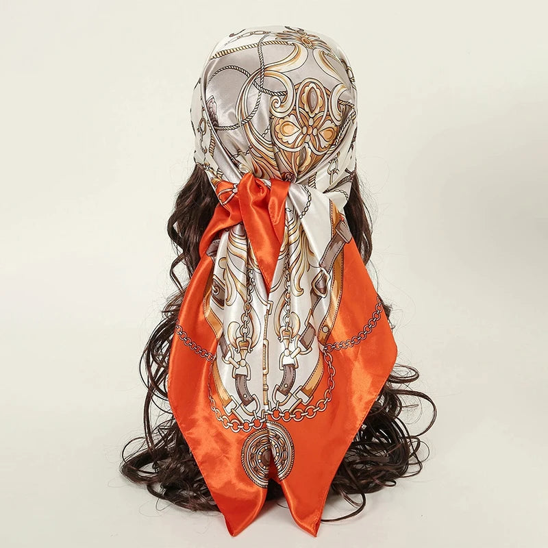 Elegant Satin Square Scarf
