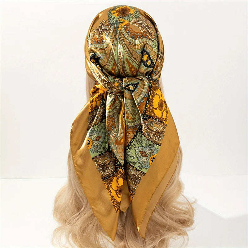 Elegant Satin Square Scarf
