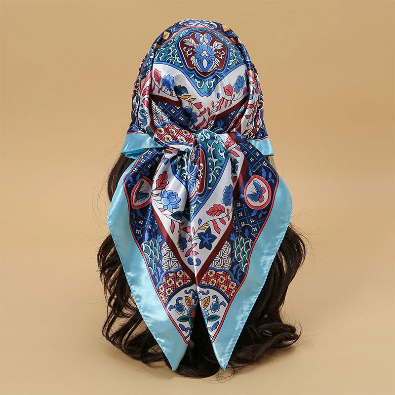Elegant Satin Square Scarf