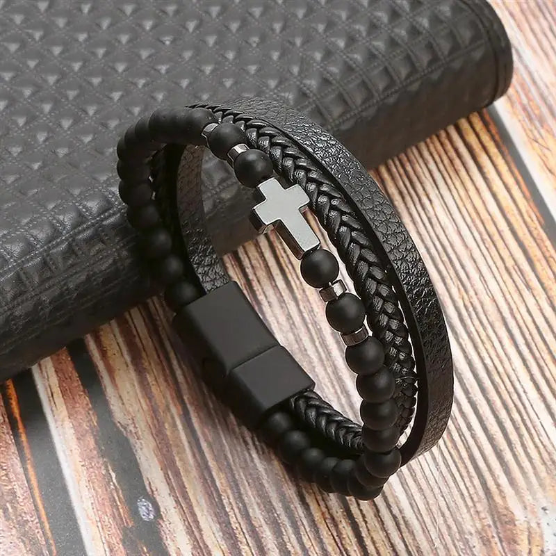 Men’s Multi-Layer Leather Bracelet