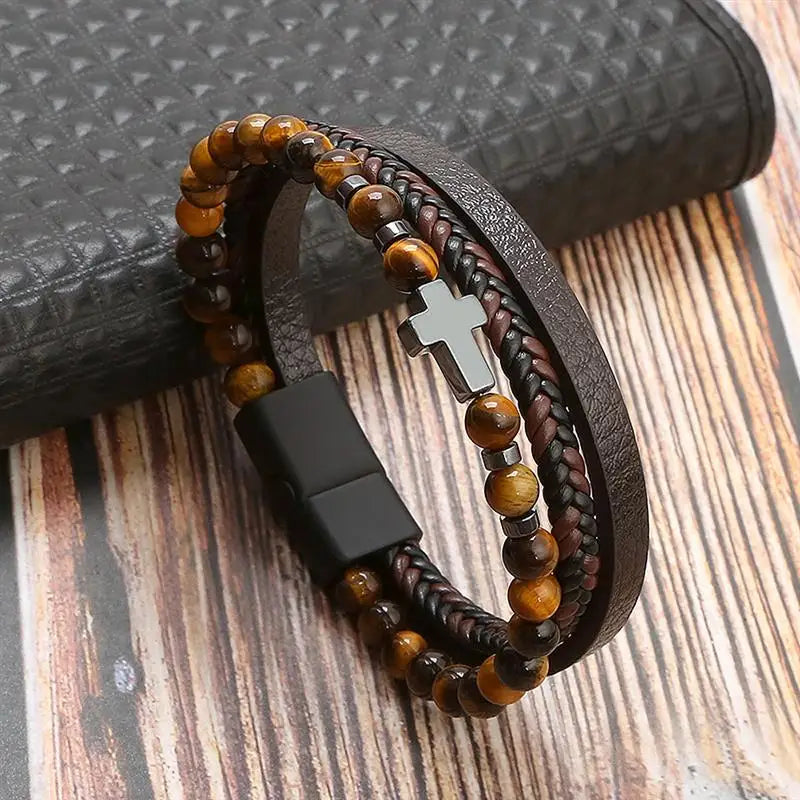 Men’s Multi-Layer Leather Bracelet