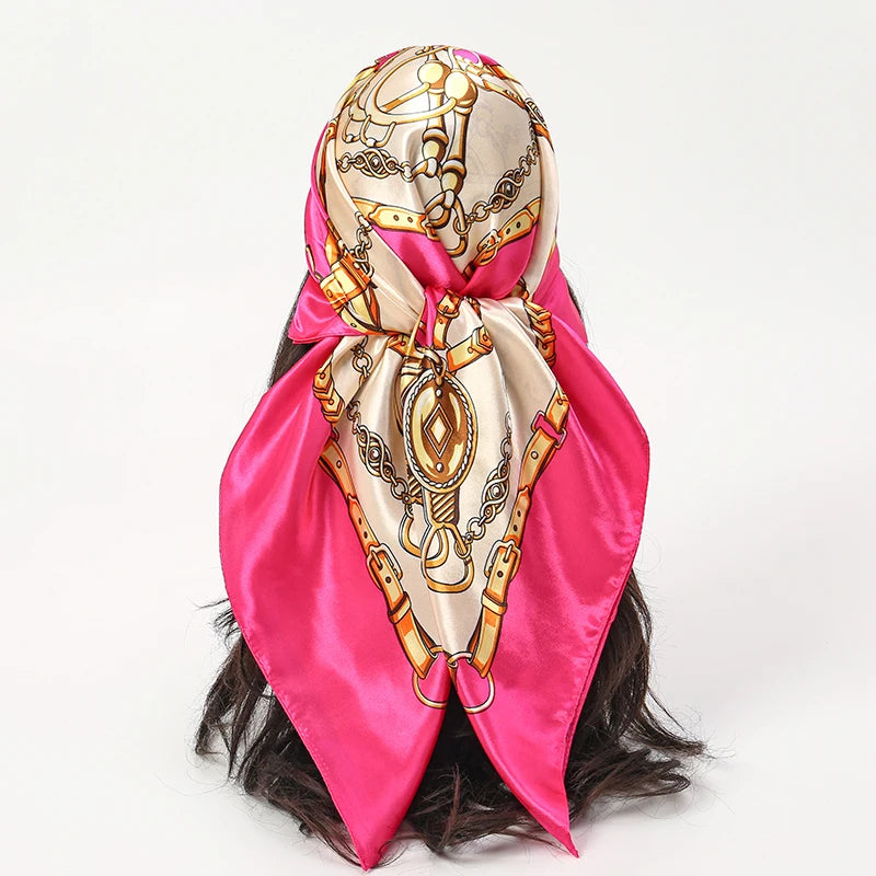 Elegant Satin Square Scarf