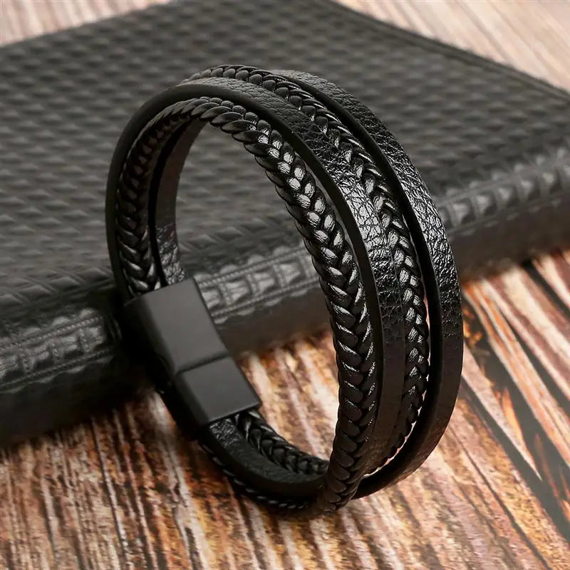Men’s Multi-Layer Leather Bracelet