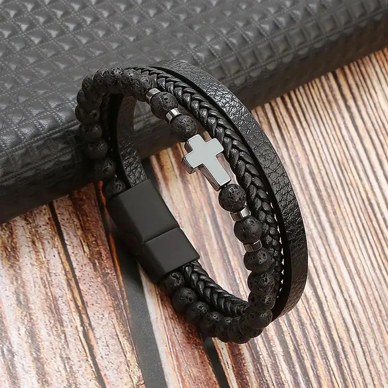 Men’s Multi-Layer Leather Bracelet