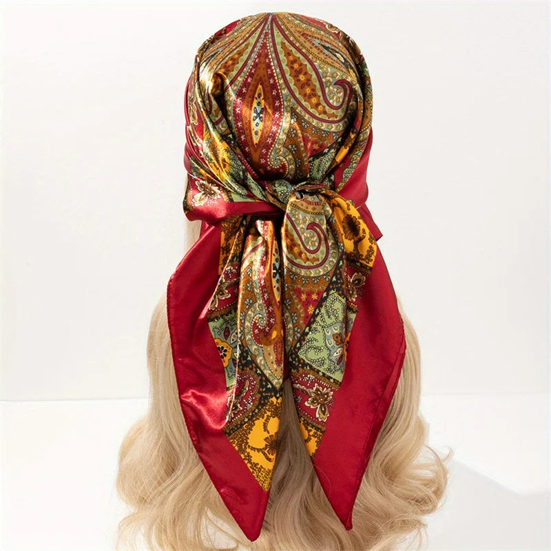 Elegant Satin Square Scarf