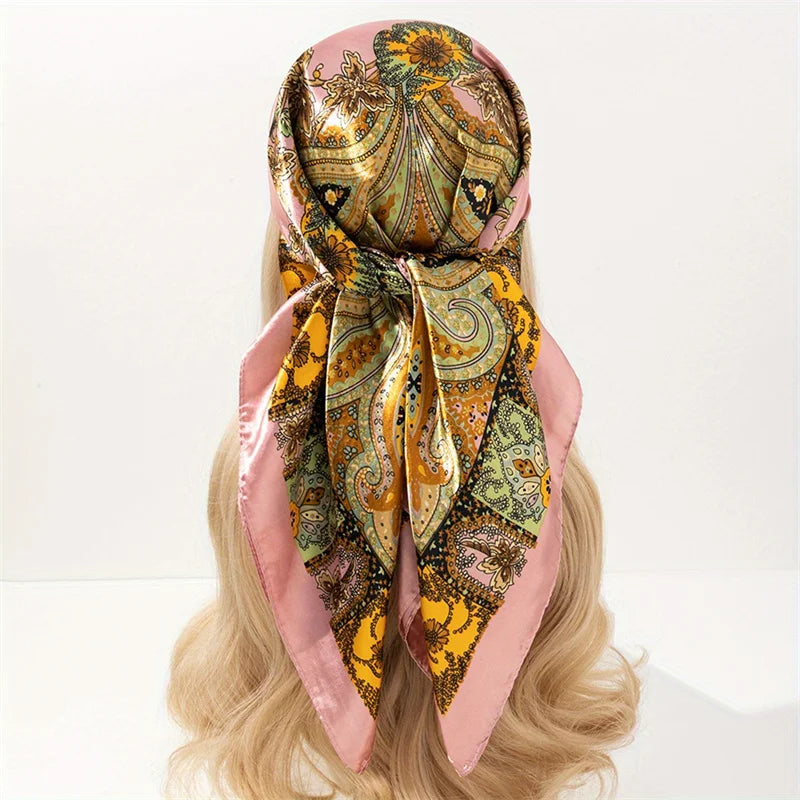 Elegant Satin Square Scarf