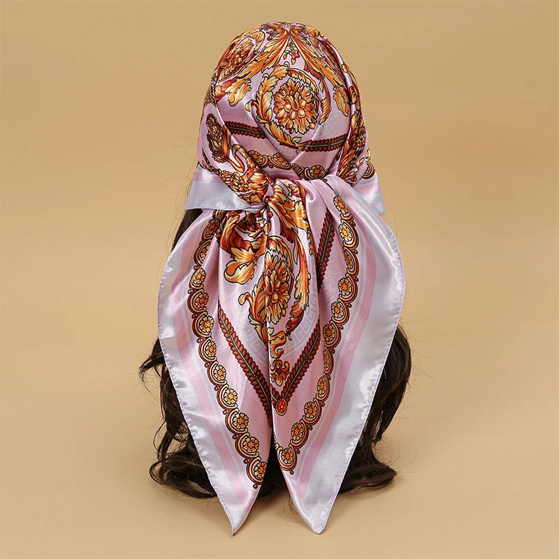 Elegant Satin Square Scarf