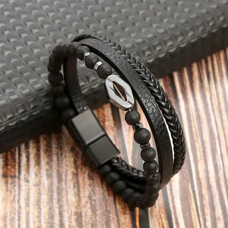 Men’s Multi-Layer Leather Bracelet