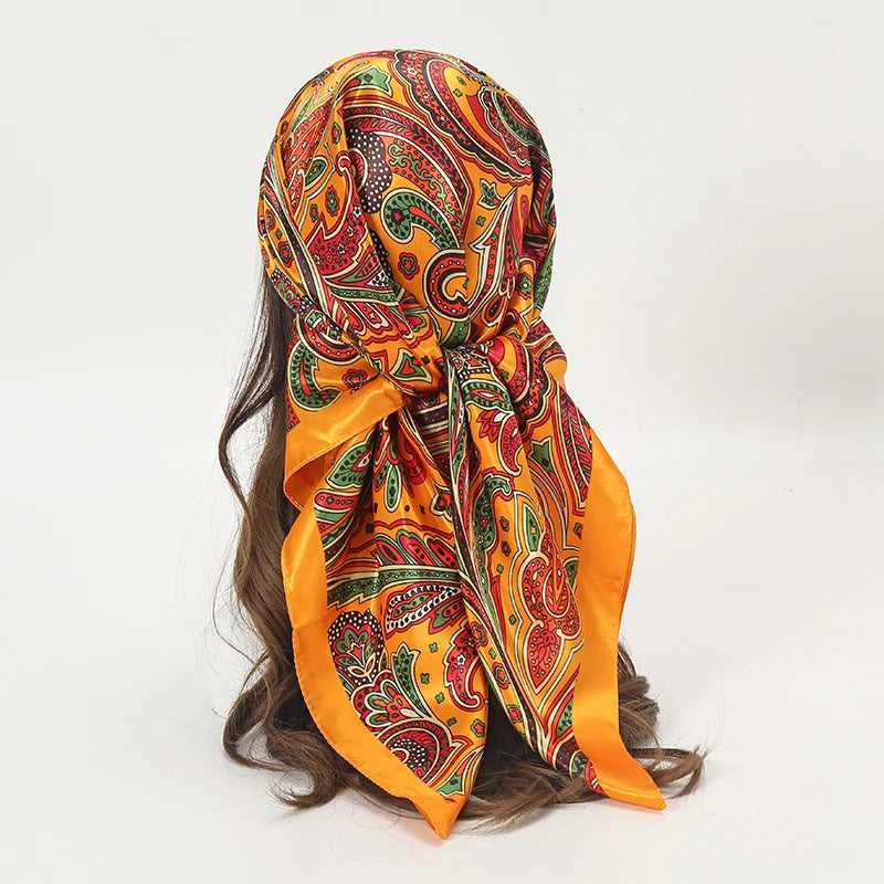 Elegant Satin Square Scarf