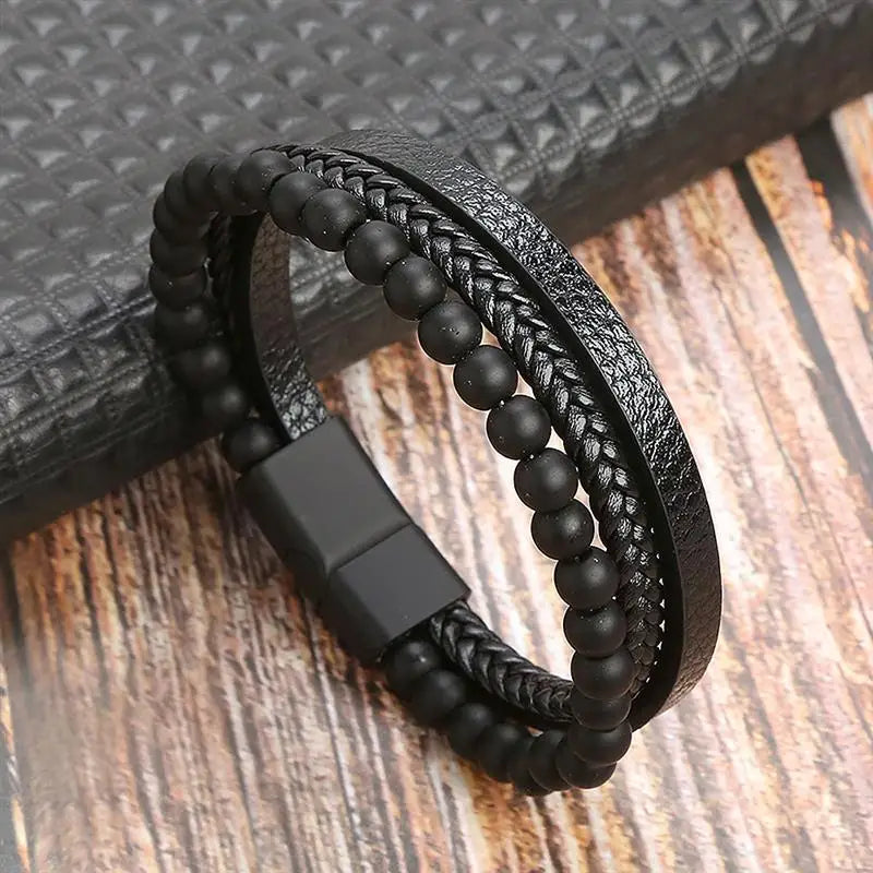 Men’s Multi-Layer Leather Bracelet