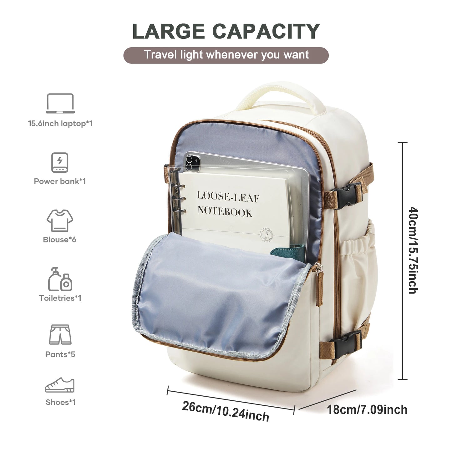 Cabin Travel Backpack – Airline Approved 40x30x20